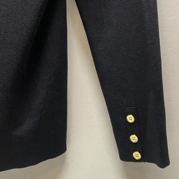 Dana Buchman Signature Women's Sweater Medium Black Ribbed Knit V-Neck Top NWT - Picture 4 of 11